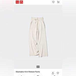 Uniqlo Washable Rib Knit Pant - Grey - L
